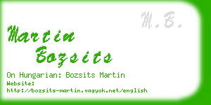 martin bozsits business card